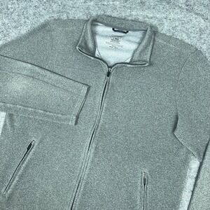 LL Bean Sweater Jacket Mens‎ Large Gray Trail Fleece Full Zip Pockets Outdoors